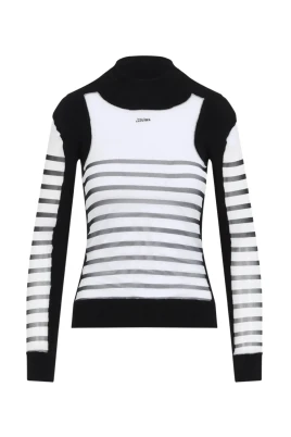 Mesh Knit Långärmad Tröja