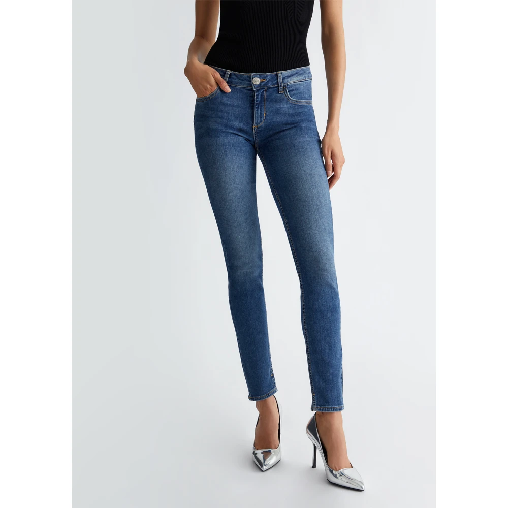 Liu Jo Skinny Bottom Up Jeans Blue Dames