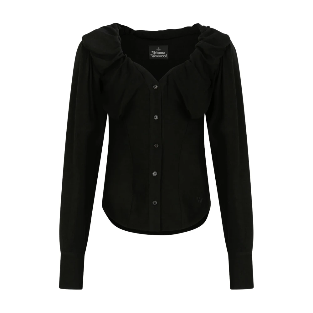 Vivienne Westwood Women's Black Blouses, Xs, Draped Kendall Shirt