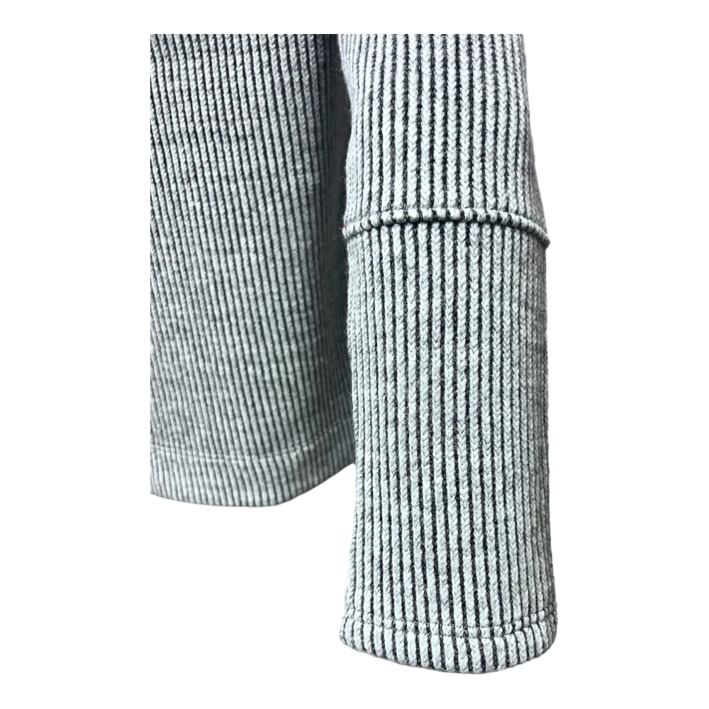 Brixtol Textiles Grijze Gebreide Jas met Tweewegrits Gray Heren