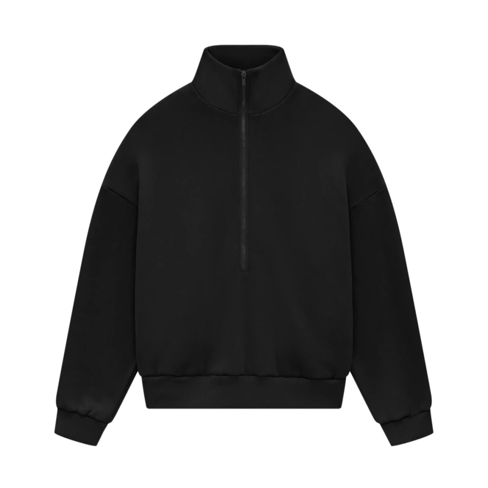 Fear Of God Zwarte Mockneck Half-Zip Sweater Black Heren