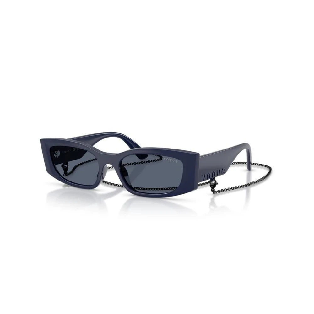 Vogue Women's Blue Sunglasses, 53 Mm, Rectangle Sunglasses