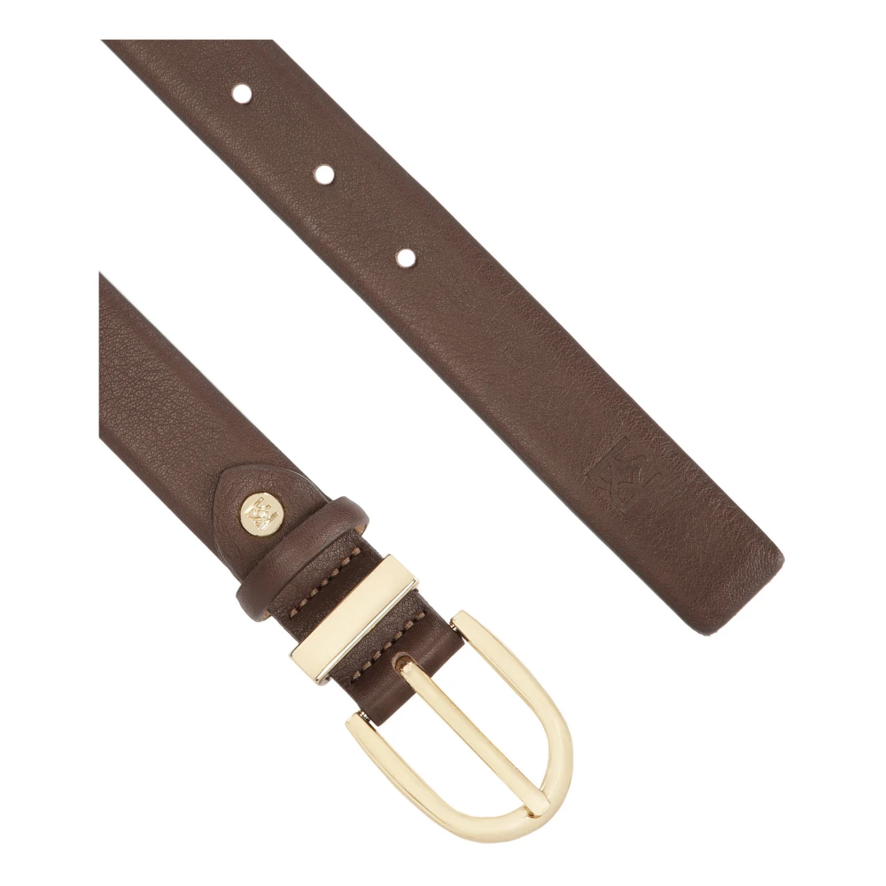 Kazar Donkerbruine leren riem met smal profiel Brown Dames