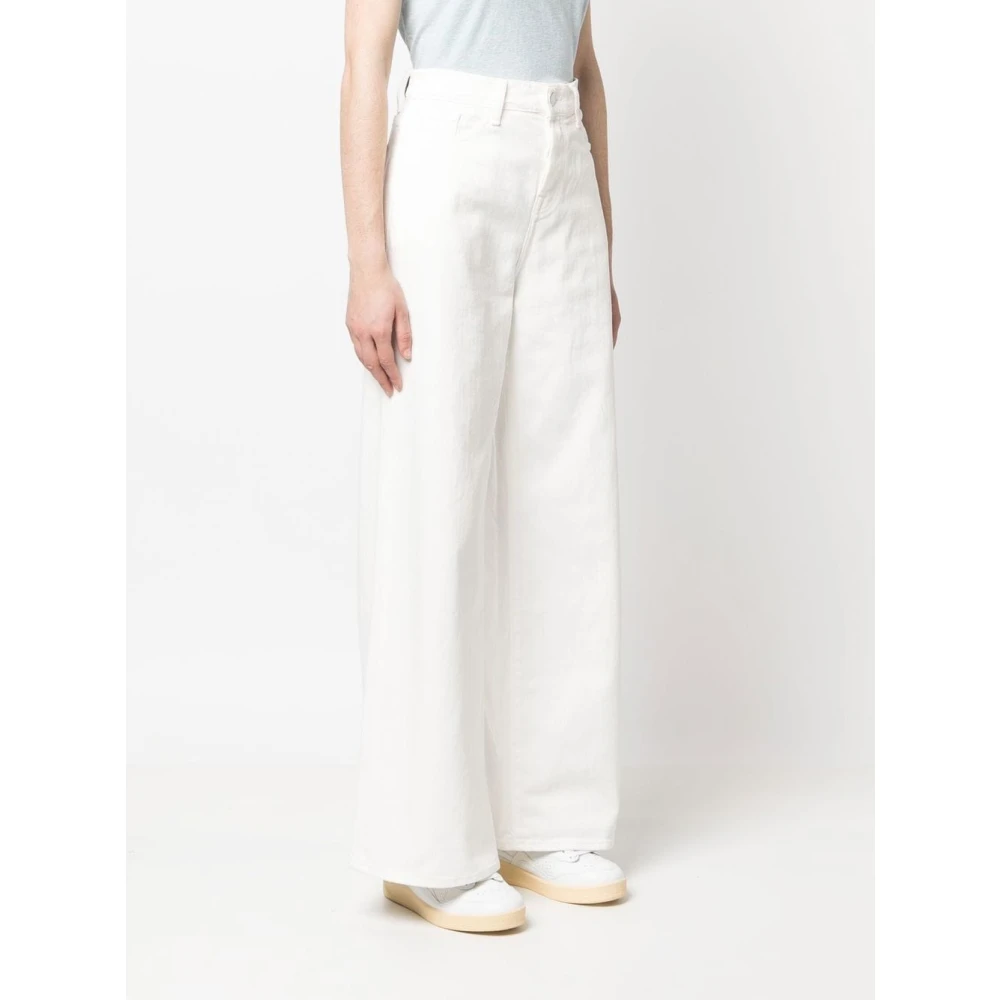 7 For All Mankind Wijde Jeans Denim Blue White Dames