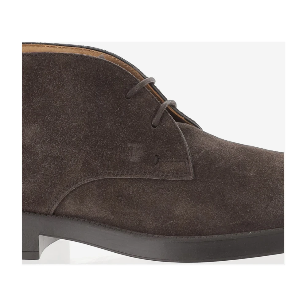 Tod's Donkerbruine Suède Veterschoenen