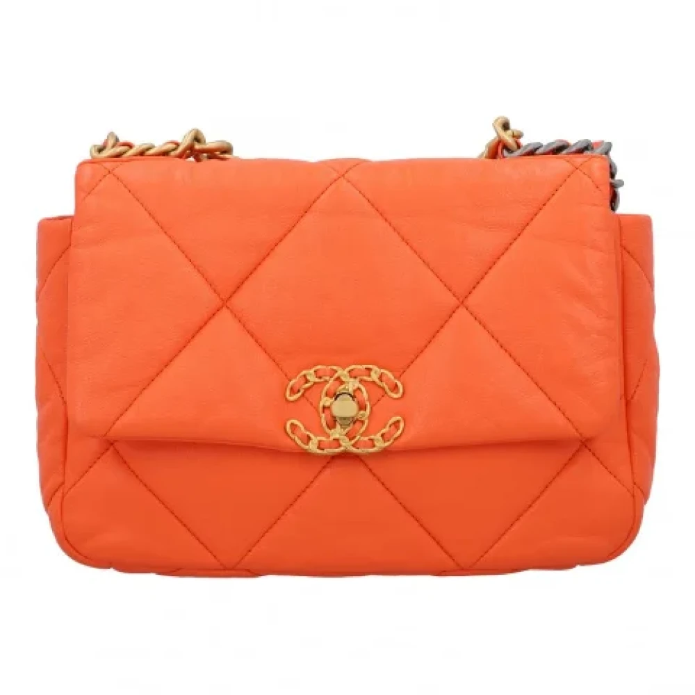 Chanel Vintage Pre-owned Leather crossbody-bags Orange Dames