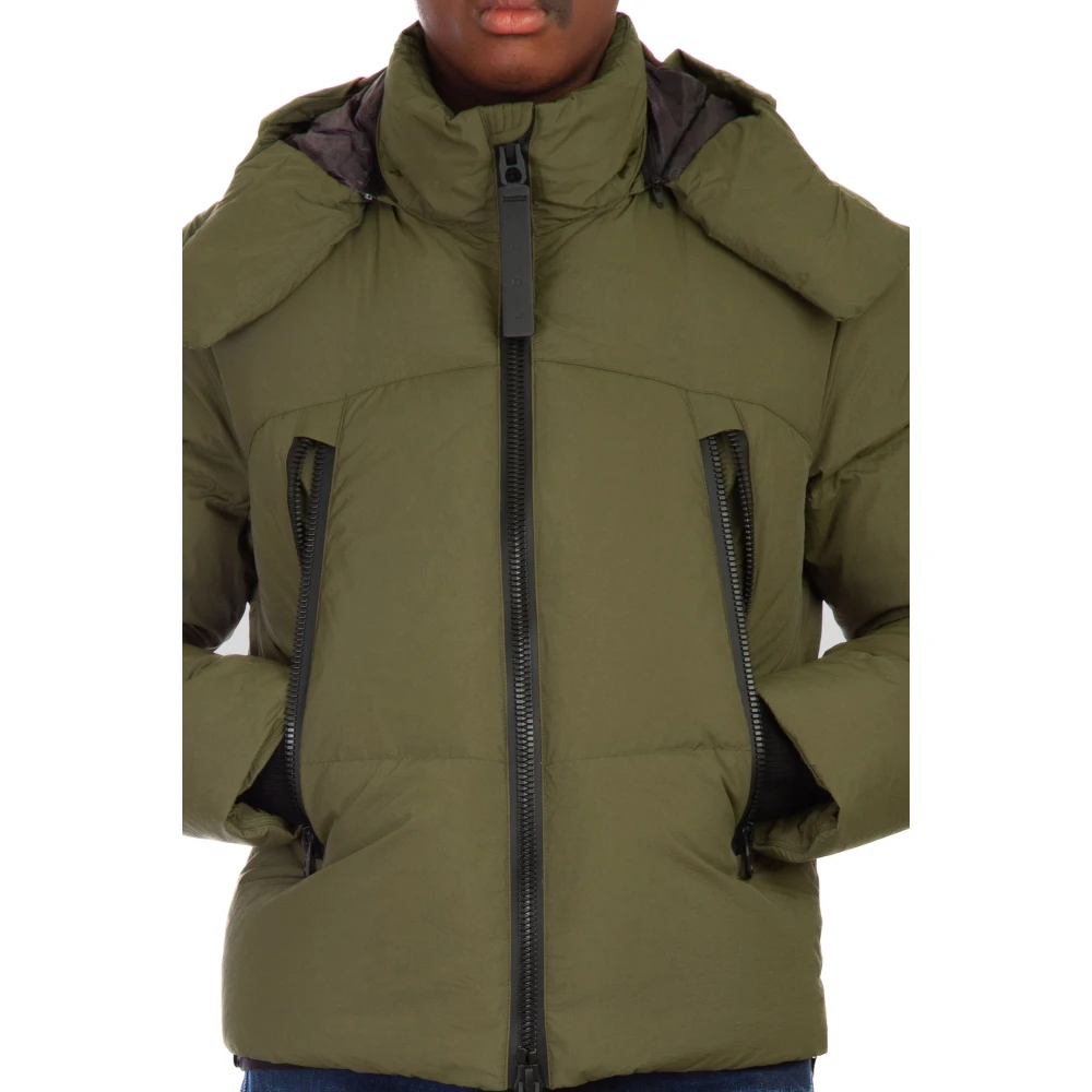 JG1 Gewatteerde Jas met Capuchon in Donker Olijf Green Heren
