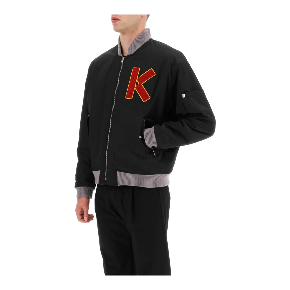 Kenzo , Kenzo bomber jacket with logo patch ,Black male, Sizes: M, S