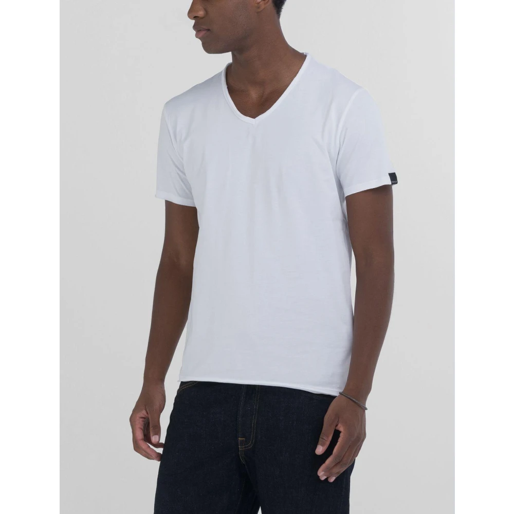 Replay Basis V-hals T-shirt White Heren