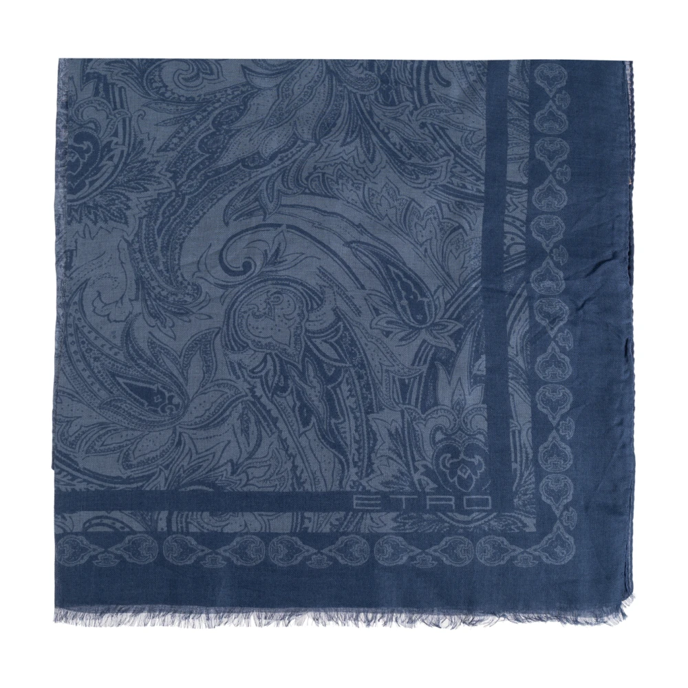 ETRO Sjaal met decoratief patroon Blue Heren
