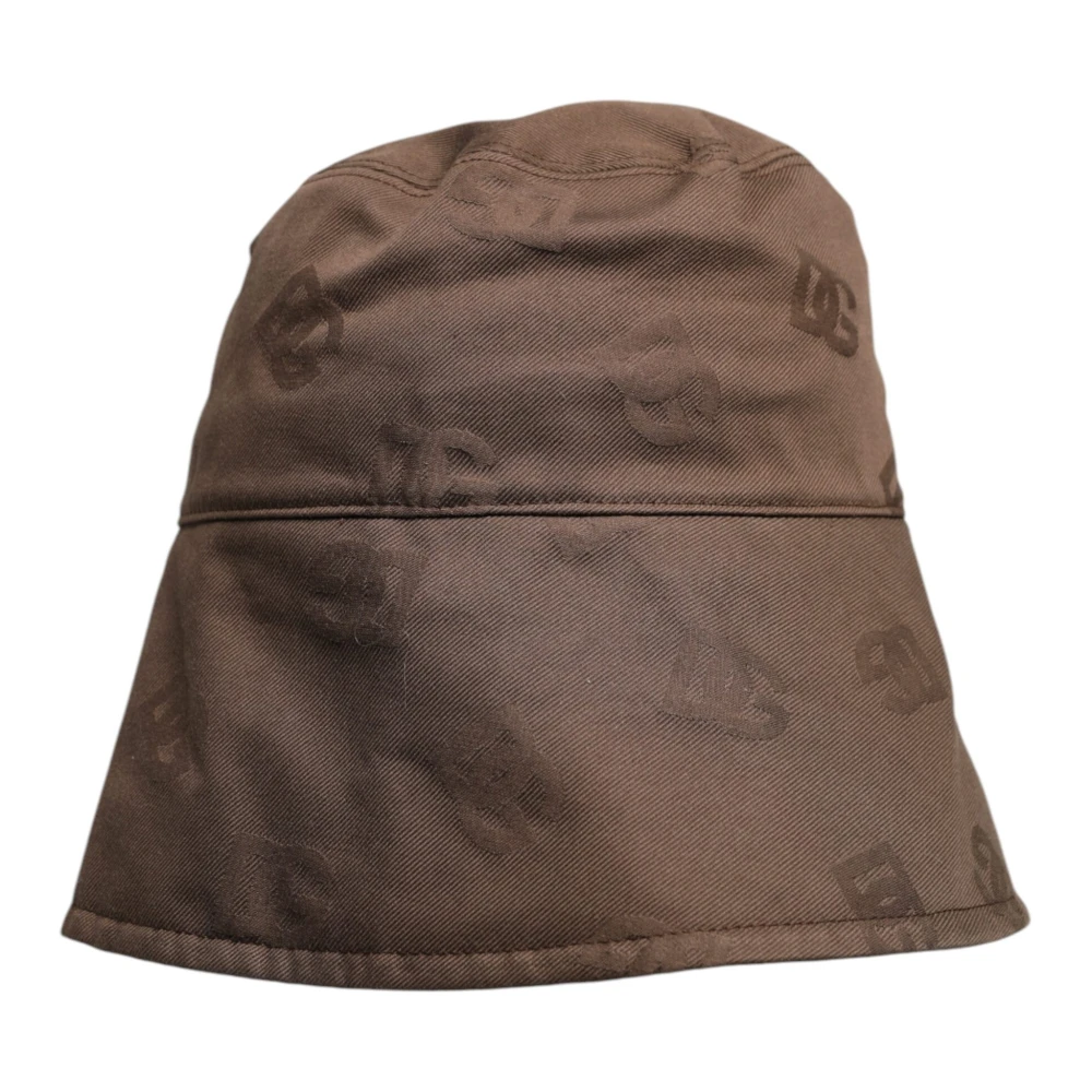 Dolce & Gabbana Men's Brown Hats,, Monogram Cotton Bucket Cap Medium