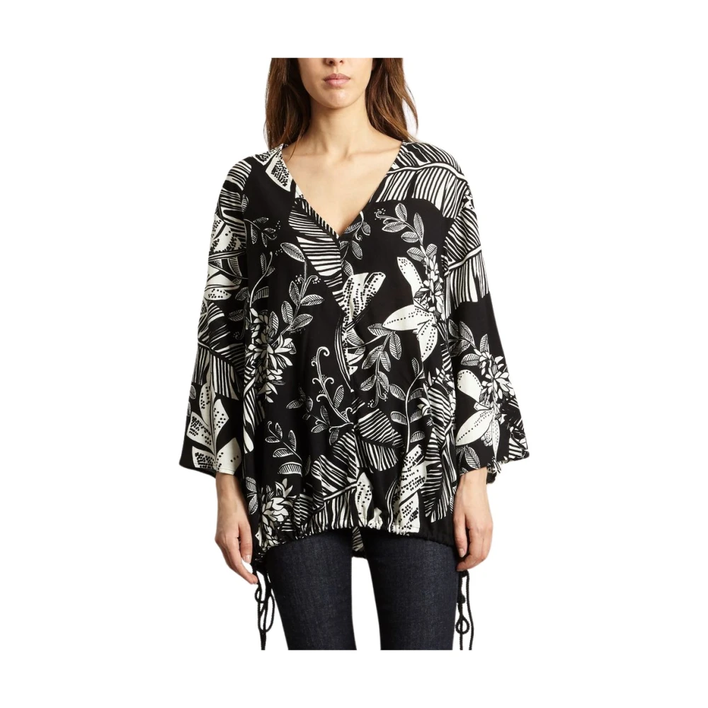 See by Chloé Jungle Bedrukte V-Hals Blouse Black Dames