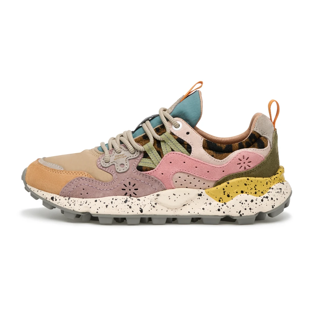 Flower Mountain Vrouw Multicolor Suede And Technical Fabric Sneakers Yamano 3 Woman