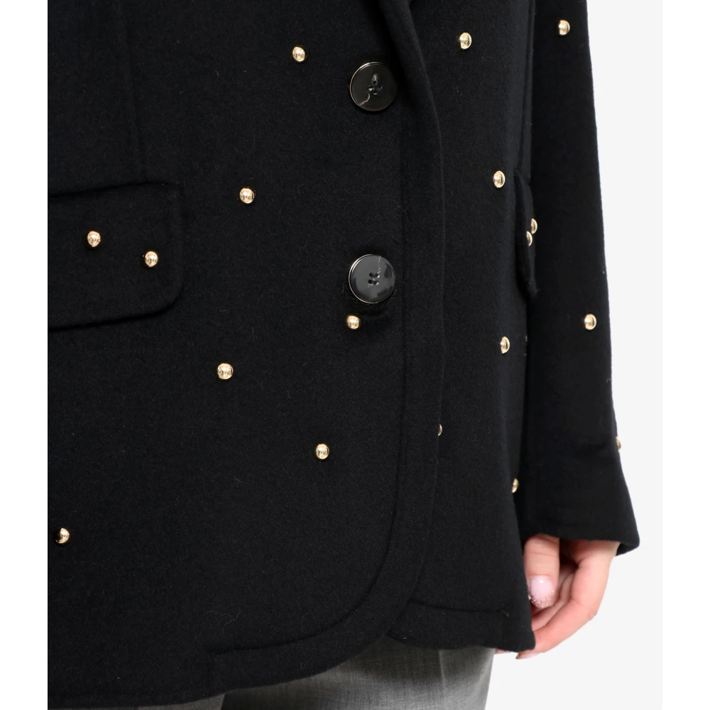 Simona Corsellini Studded wollen blend blazer Black Dames