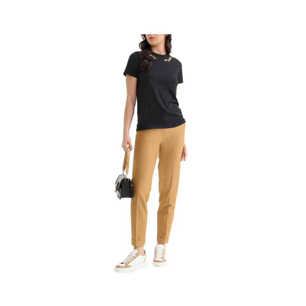 Alviero Martini 1a Classe Zwarte Geo Map T-shirt voor vrouwen Black Dames