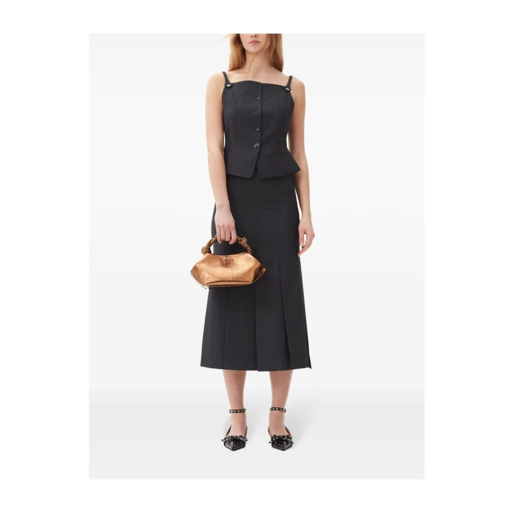 Ganni Stijlvolle Vest Top Overall Suiting Gray Dames