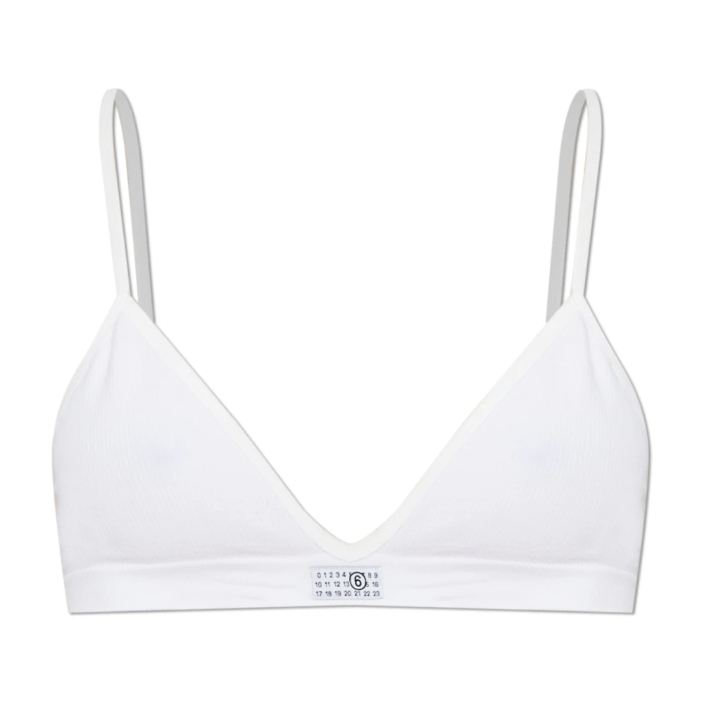 Mm6 Maison Margiela Donna Bianco Label Triangle Bra