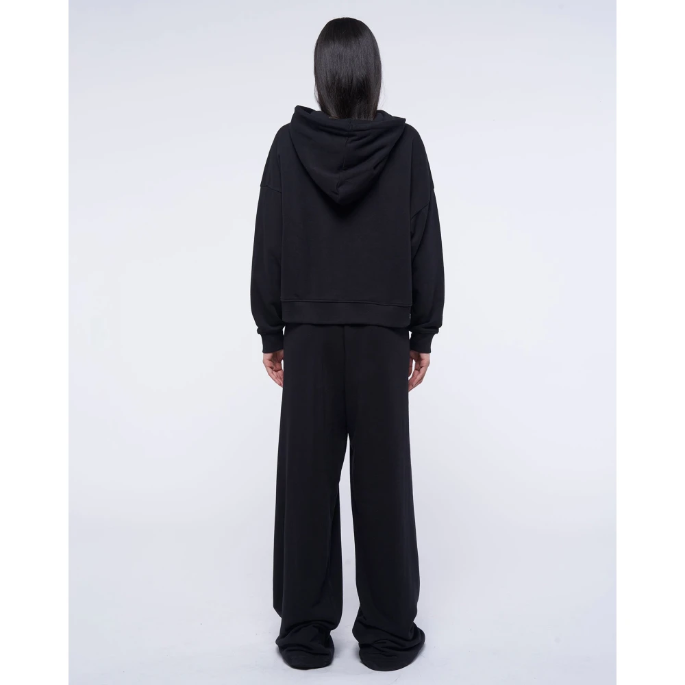 John Richmond Cropped Hoodie met Verstelbaar Koord Black Dames