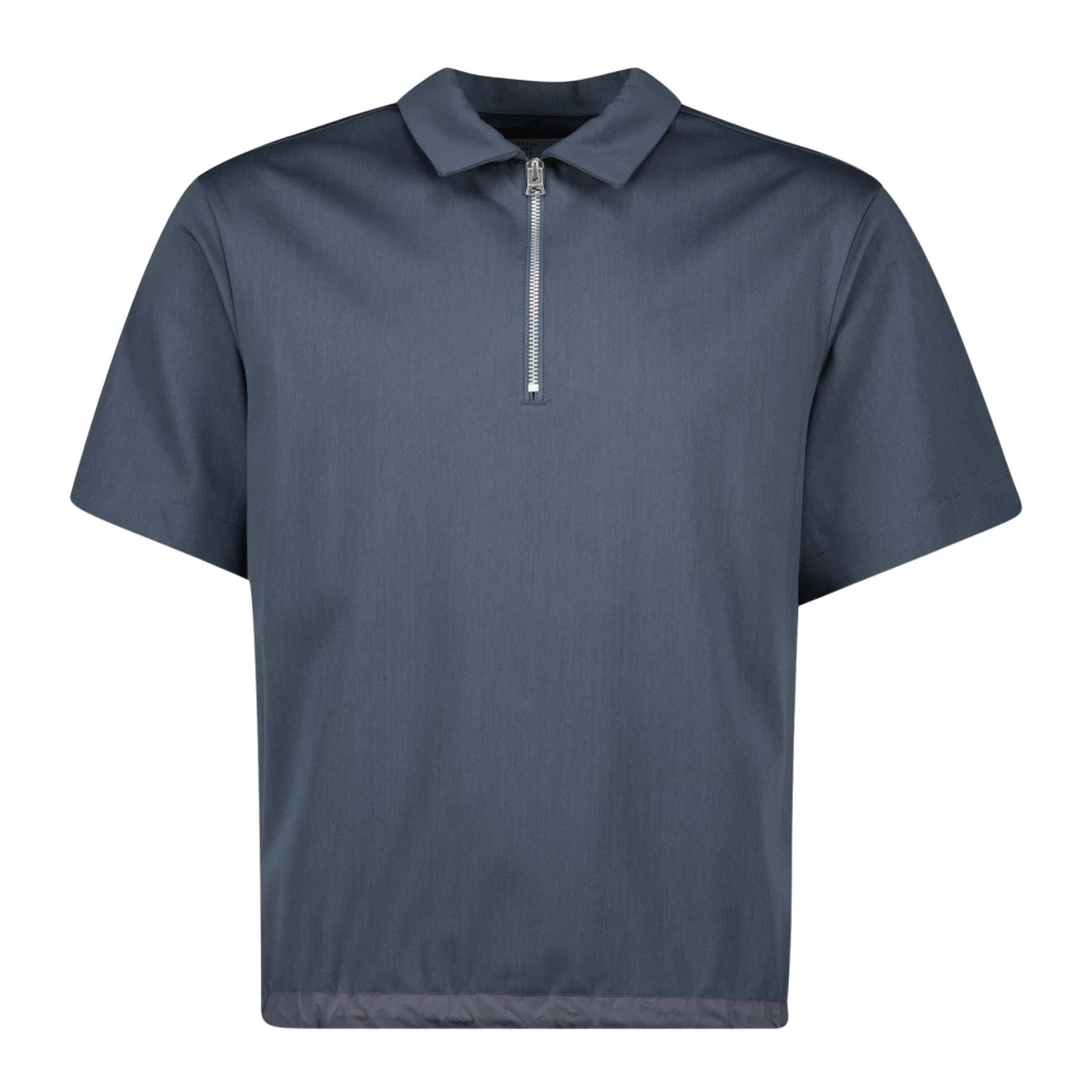 Sacai Blauwe Zip Polo Lente-Zomer 2025 Blue Heren