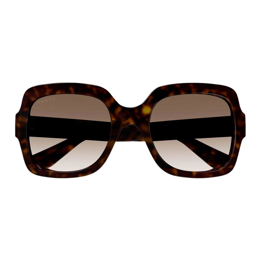 Gucci Bruine dunne acetaat zonnebril met vierkante vorm Brown Dames