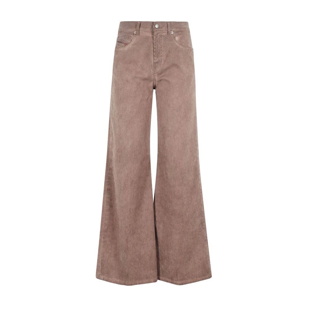 Diesel Women's Brown Wide Trousers, W26, Casual Trousers