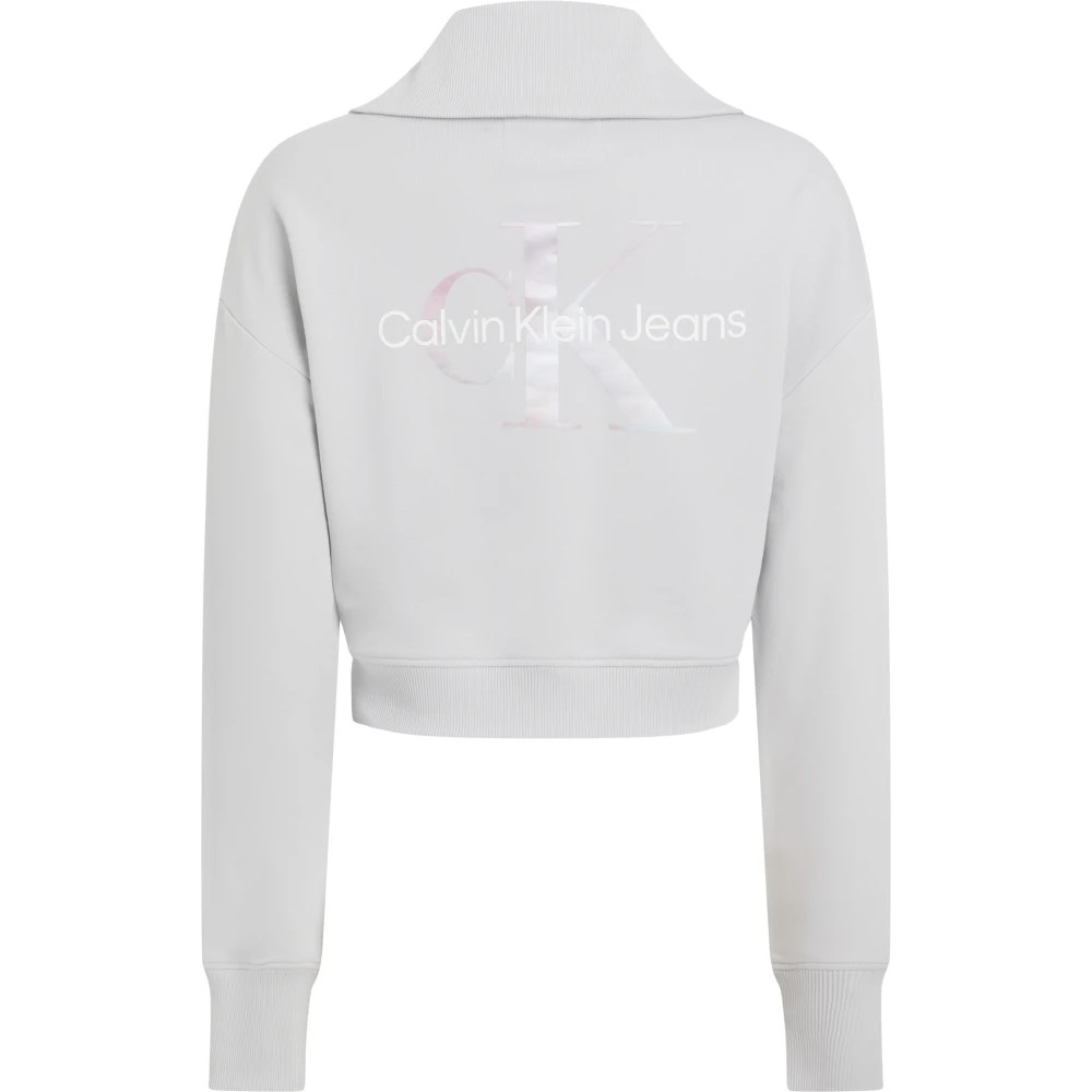 Calvin Klein Grijze Sweater met Ritssluiting Gray Dames