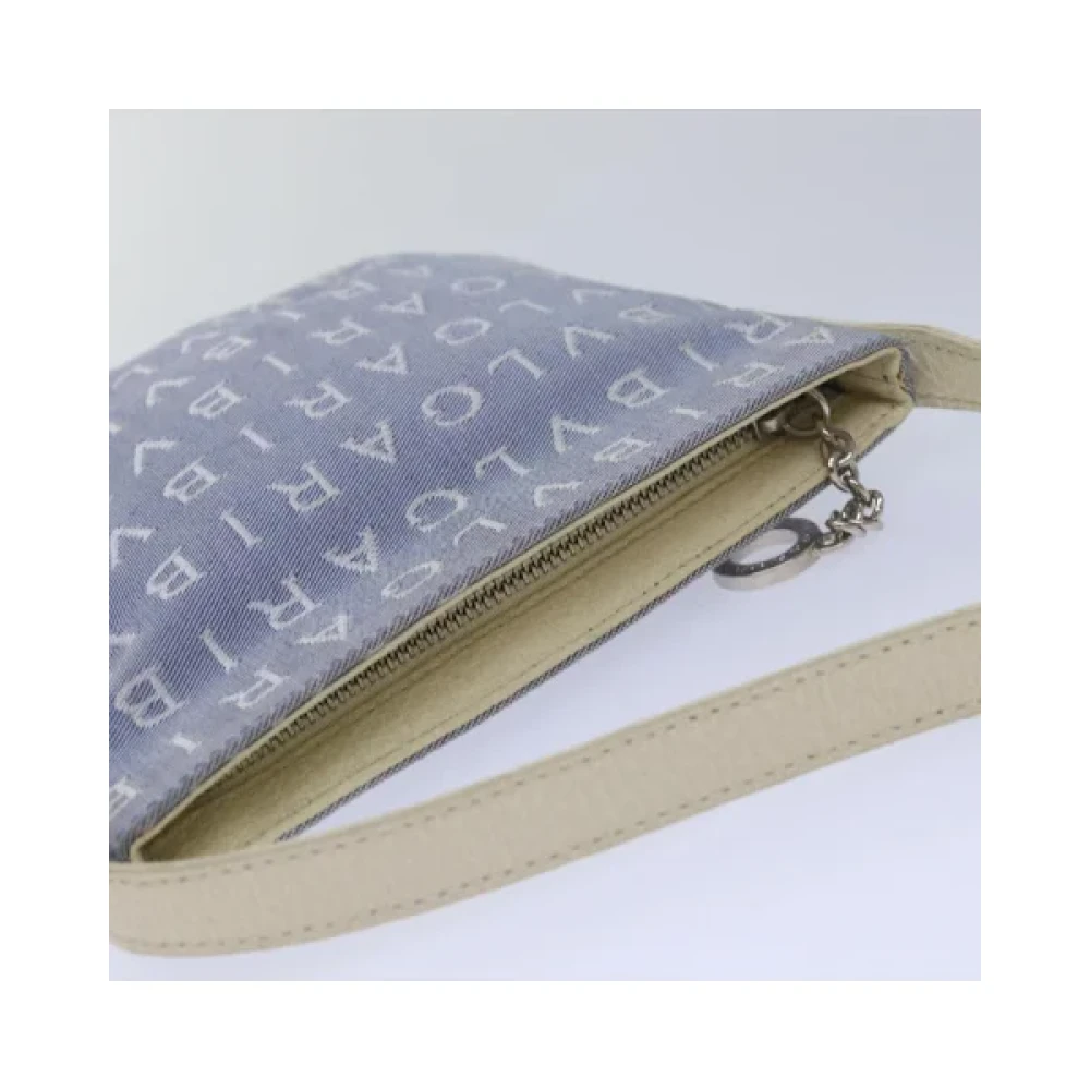 Bvlgari Vintage Pre-owned Canvas shoulder-bags Blue Dames