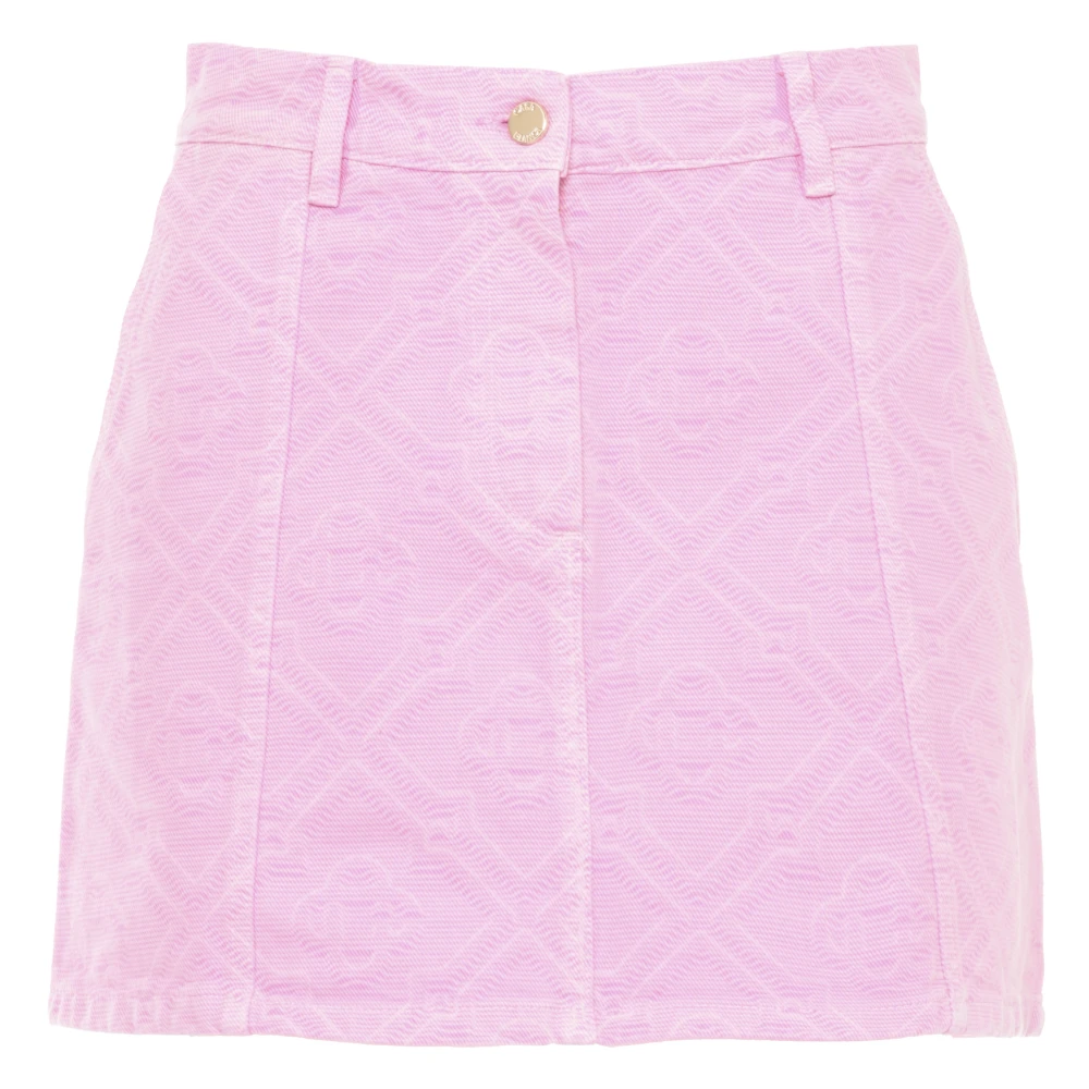 Casablanca Women's Pink Monogram Denim Skirt - Denim Skirts - W28 - Skirts