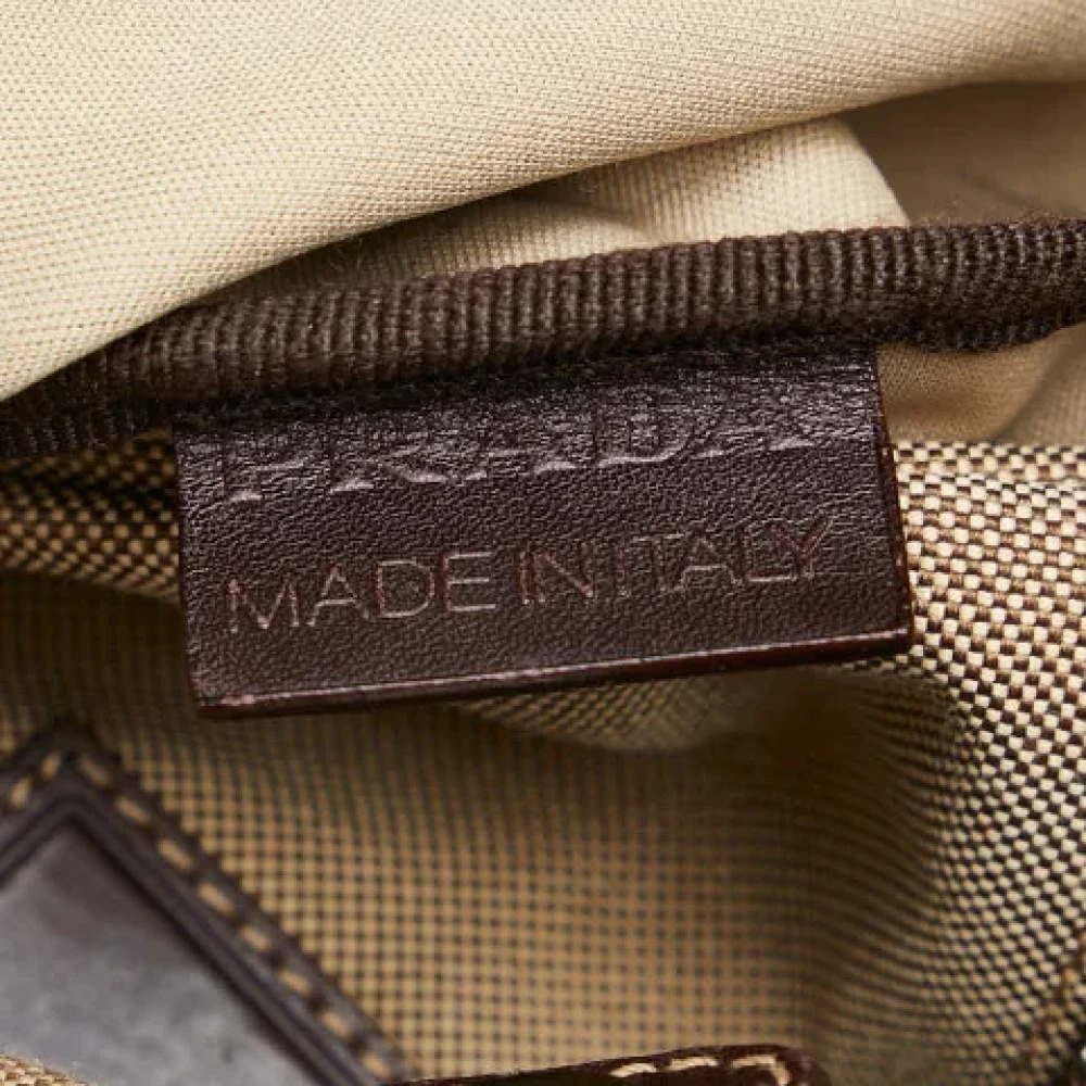 Prada Vintage Pre-owned Canvas crossbody-bags Beige Dames