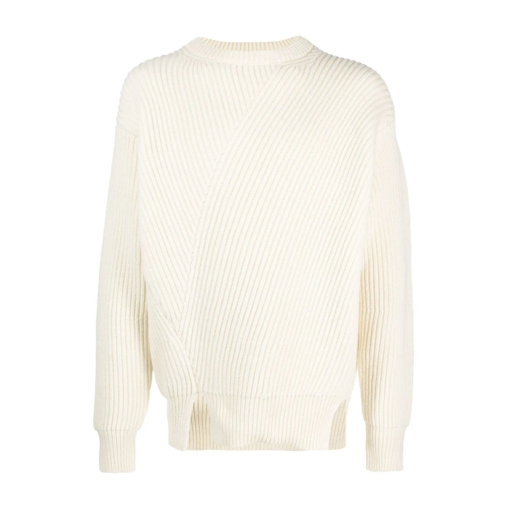 Merino uld sweater med vaffelstrikket mønster