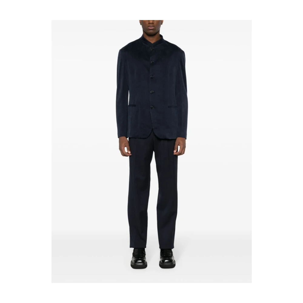 Giorgio Armani Blauw Navy Slim Fit Jas Blue Heren