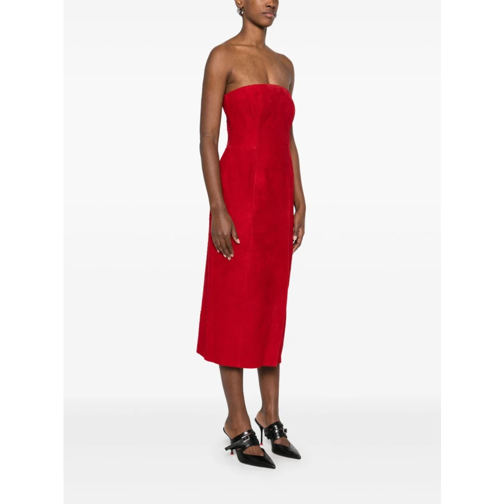 alexander mcqueen Rode Bandeau Stijl Strapless Jurk Red Dames