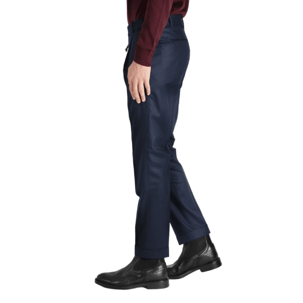 Berwich Marine Chino Wol Maatwerk Broek Blue Heren