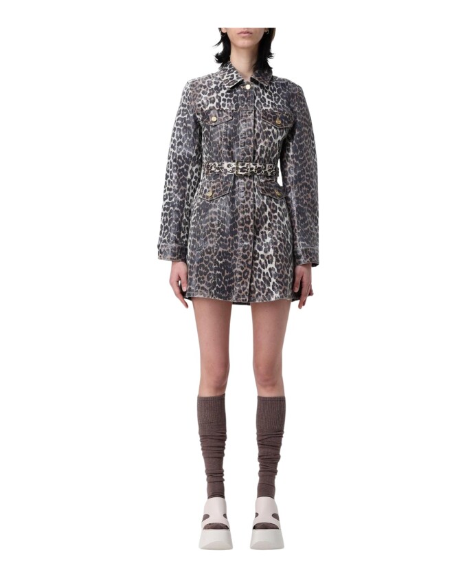 robe-chemise-a-imprime-leopard-multicolore