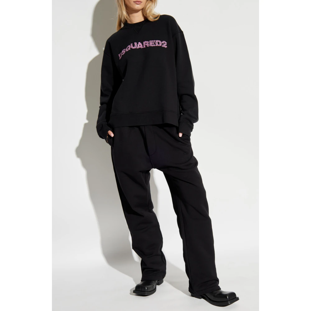 Dsquared2 Sweatshirt met logo Black Dames