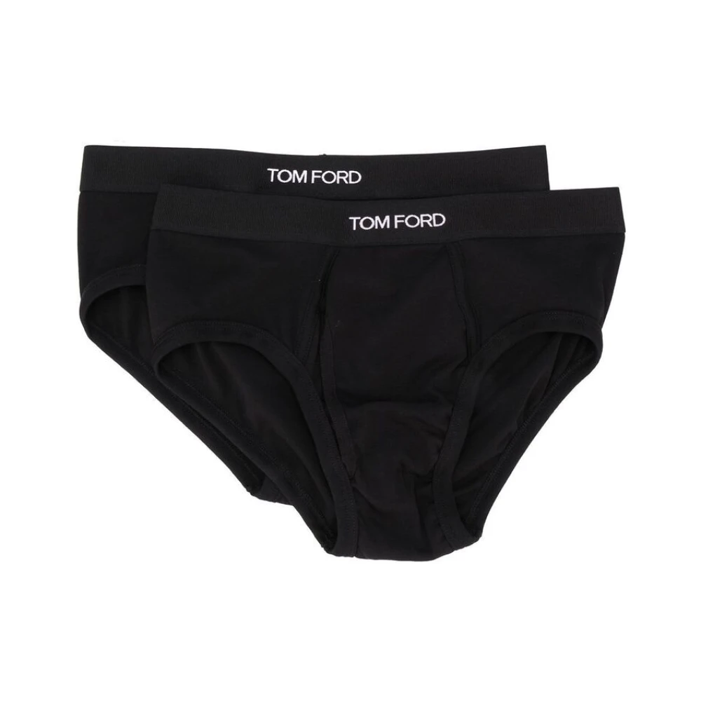 Tom Ford Zwart Logo Taille Stretch Ondergoed Black Heren