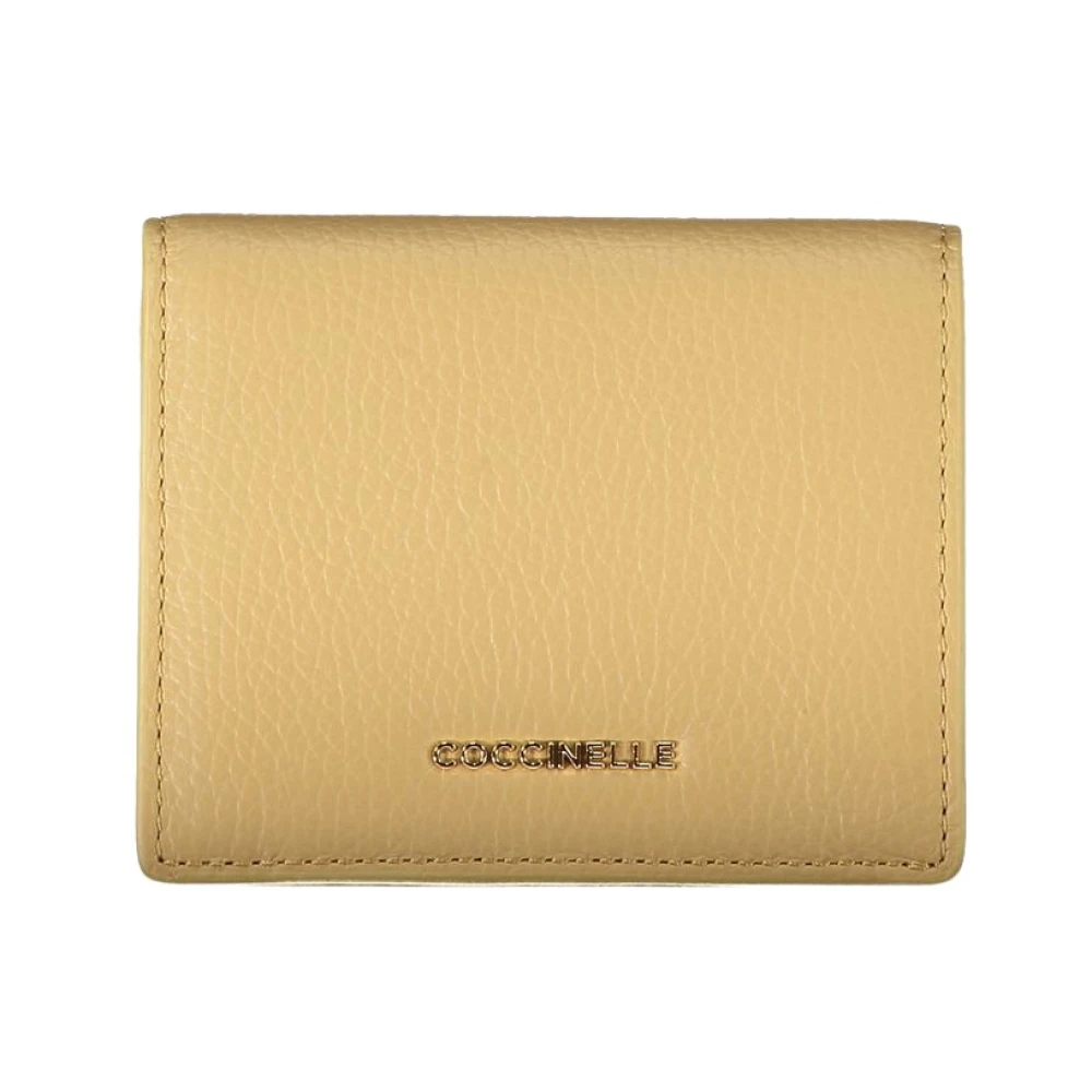 Coccinelle Beige Leren Portemonnee met Automatische Sluiting Beige Unisex