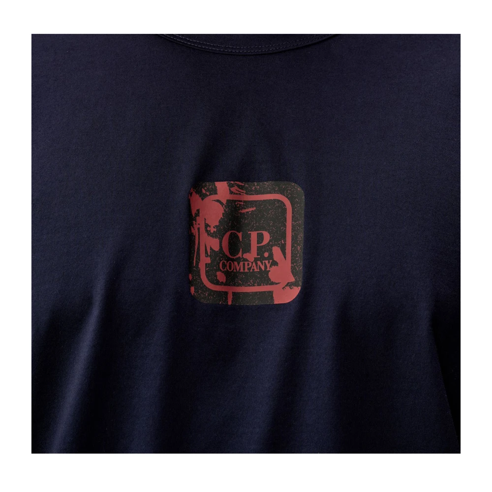 C.P. Company Blauw Grafische Print Katoenen T-shirt Blue Heren