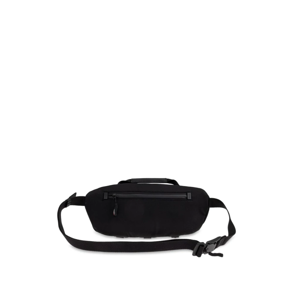 Moncler Zwarte tassen met voorritssluiting Black Heren
