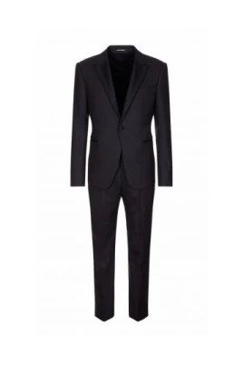 Elegant Smoking med Rundad Slag i Satin