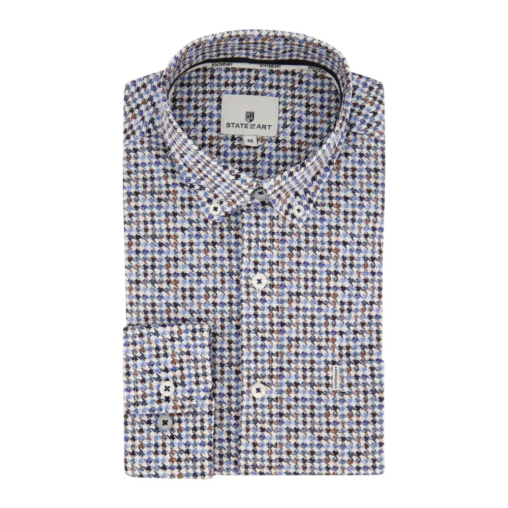 State of Art Casual Blauw Overhemd Blue Heren