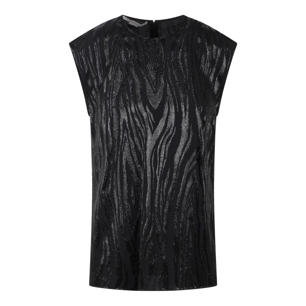 Stella Mccartney Houtnerf Lurex Top Black Dames