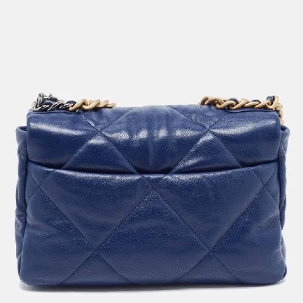 Chanel Vintage Pre-owned Leather chanel-bags Blue Dames