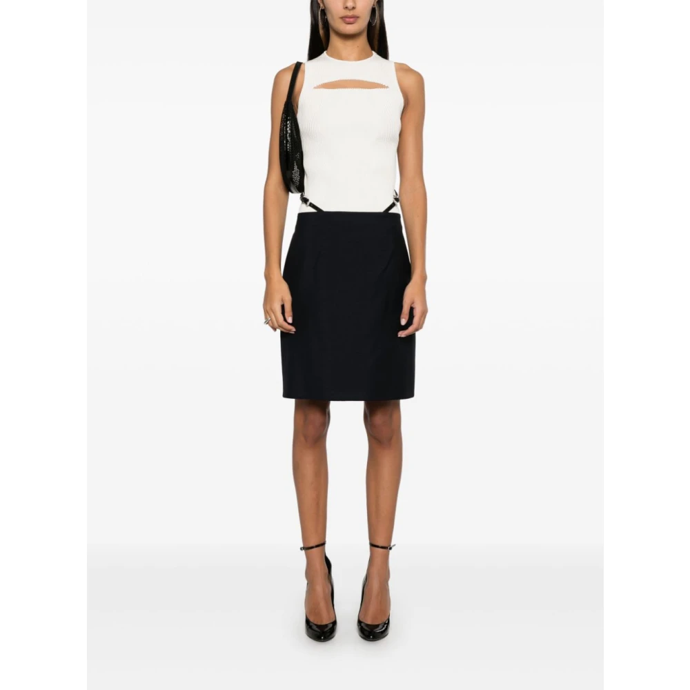 Givenchy Nachtblauwe Korte Rok met Logo Blue Dames