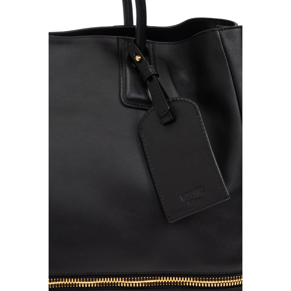 Moschino Leren shopper tas Black Heren