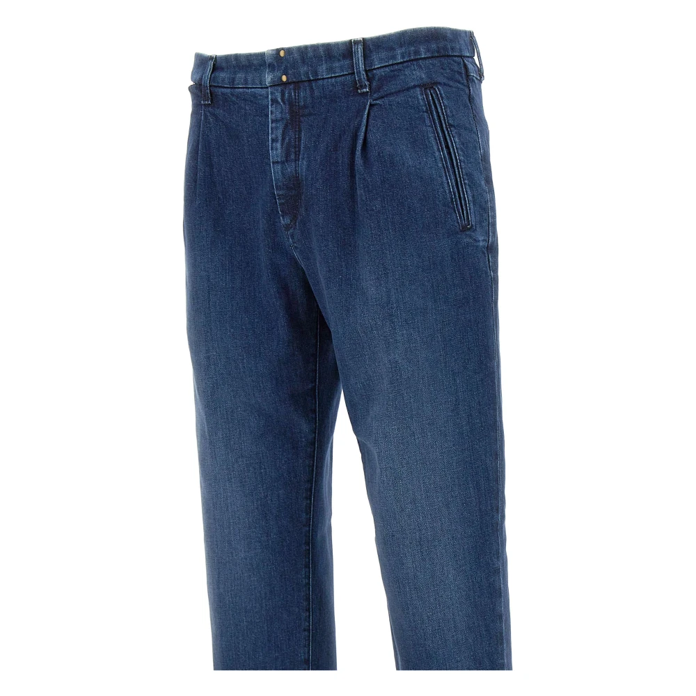 Incotex Blauwe Stretch Denim Jeans Blue Heren