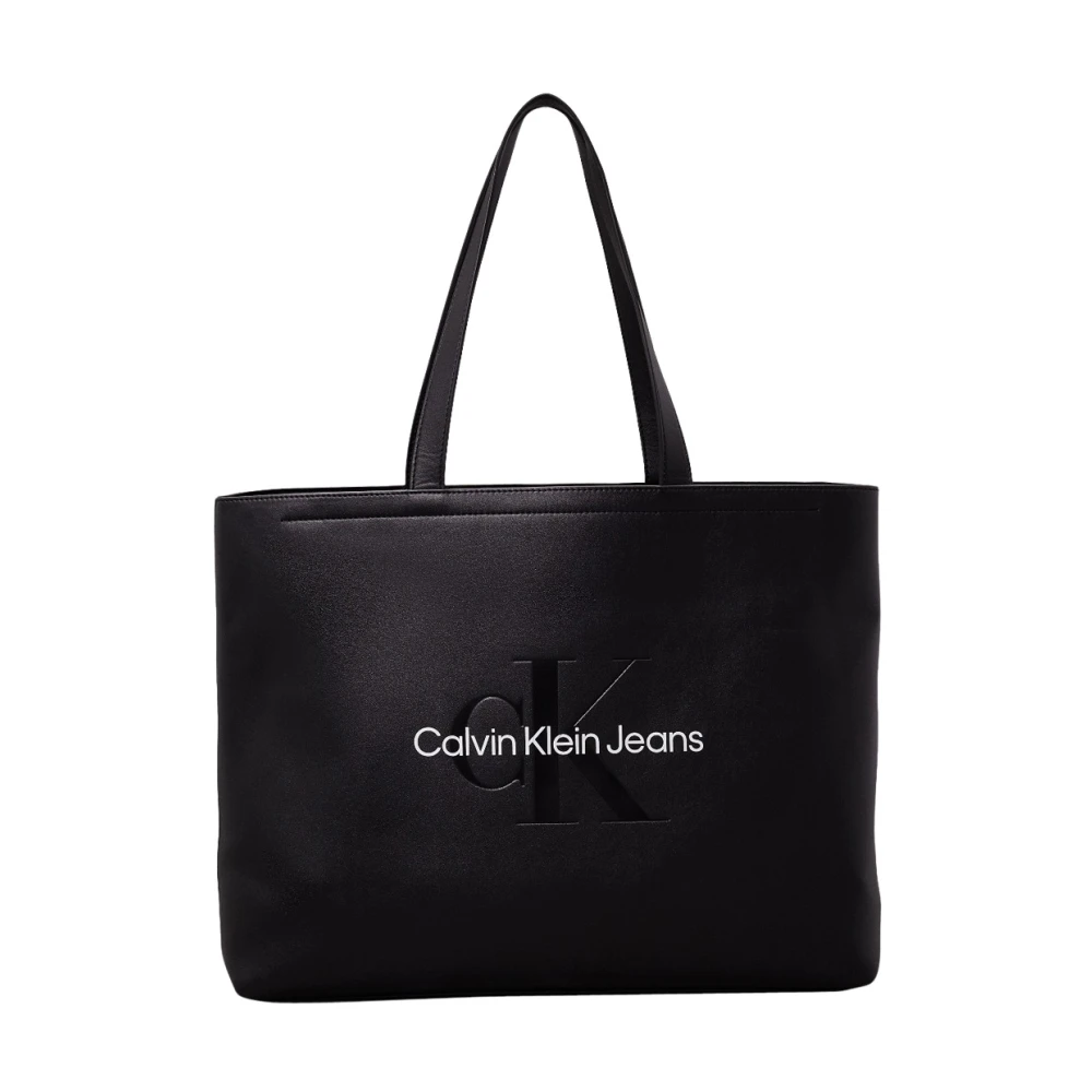 Calvin Klein Monogram Shopping Bag Tote Zwart Black Dames