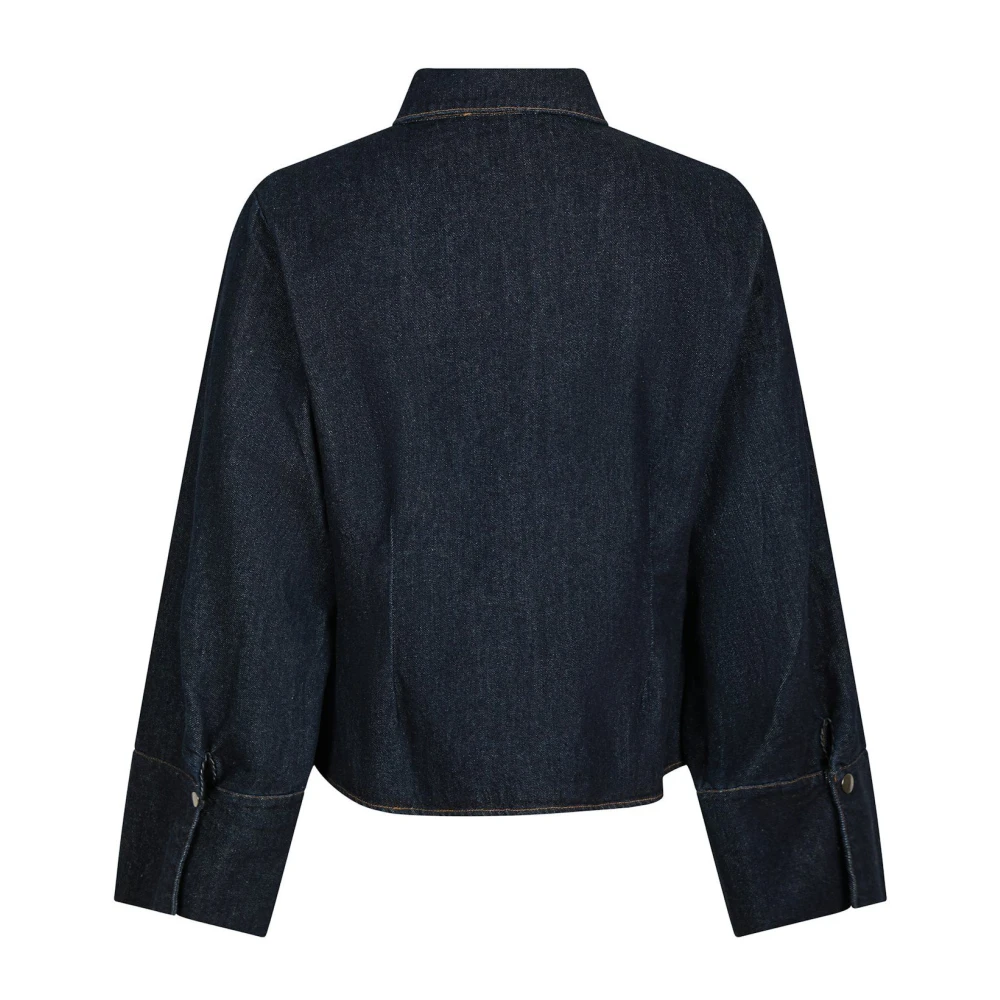 NEO NOIR Donkerblauwe Denim Shirt Stijlvol Modern Blue Dames