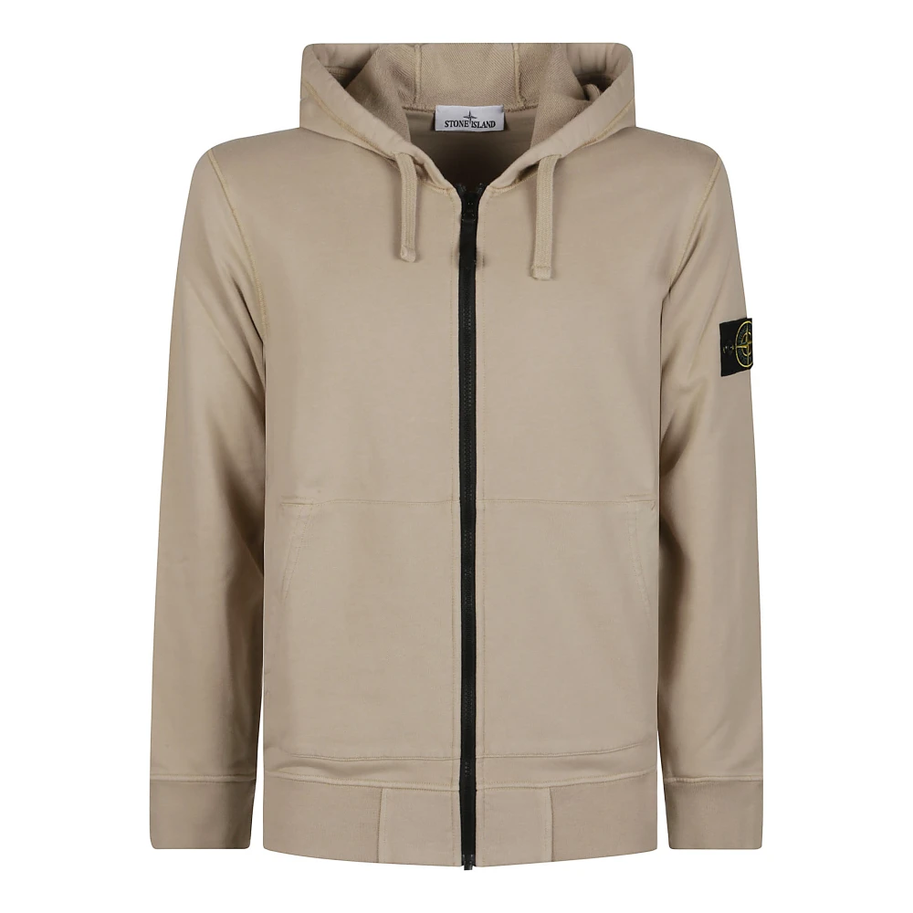 Stone Island Casual Katoenen Sweatshirt voor Mannen Beige Heren