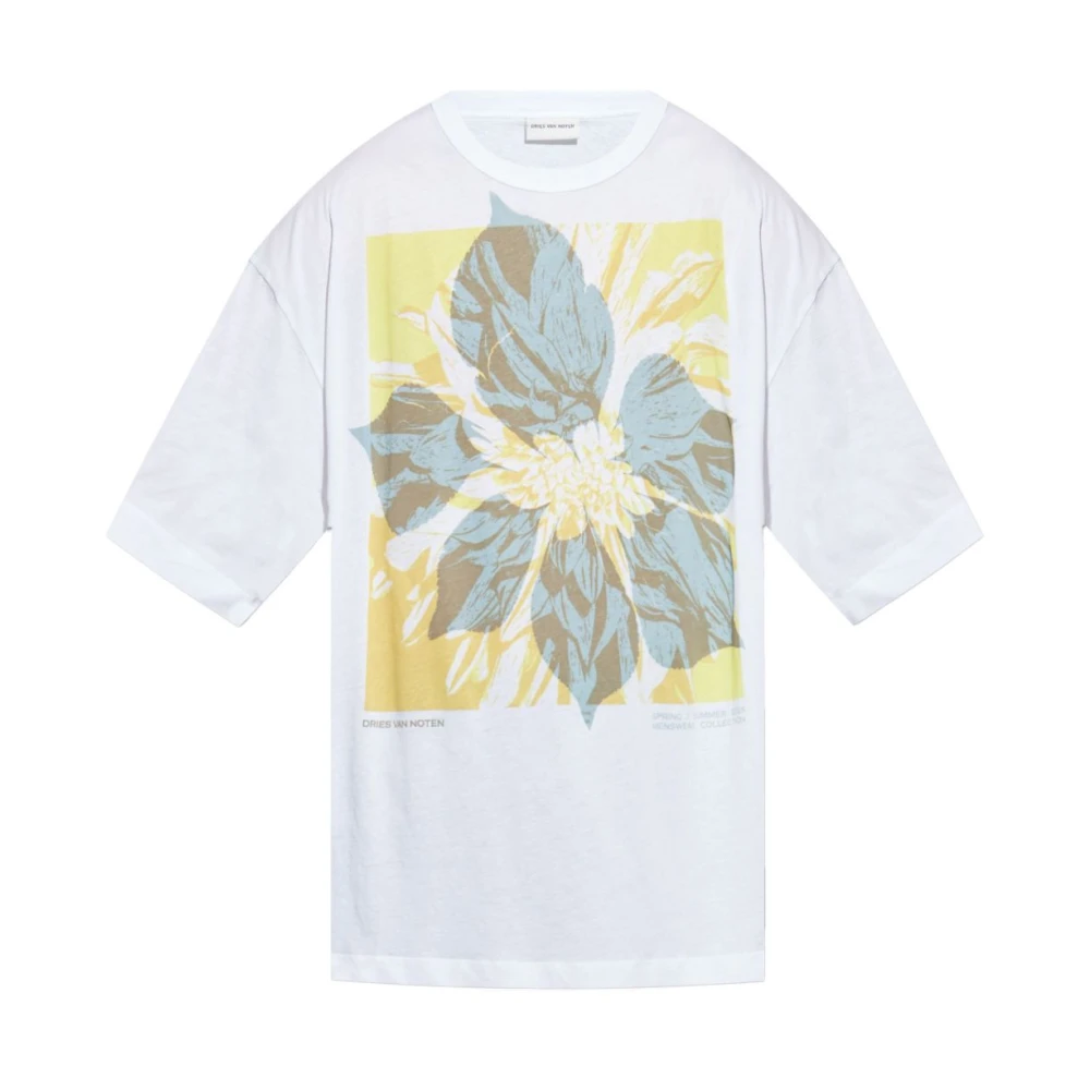 Dries Van Noten Witte Crew Neck T-shirts en Polos White Heren